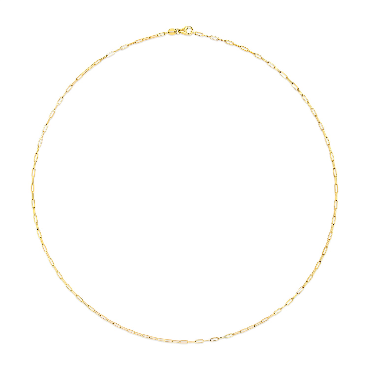 Unisex Solid 14K Yellow Gold 1.5mm Paperclip Chain Necklace - 18 Inches by Bids.com