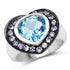 4.17 Carat Genuine Blue Topaz & Tanzanite .925 Sterling Silver Ring  DestGlow