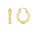 14k Yellow Gold Medium Bamboo Hoop Earrings by Bids.com