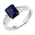 3.07 Carat Glass Filled Sapphire and White Zircon .925 Sterling Silver Ring by Bids.com