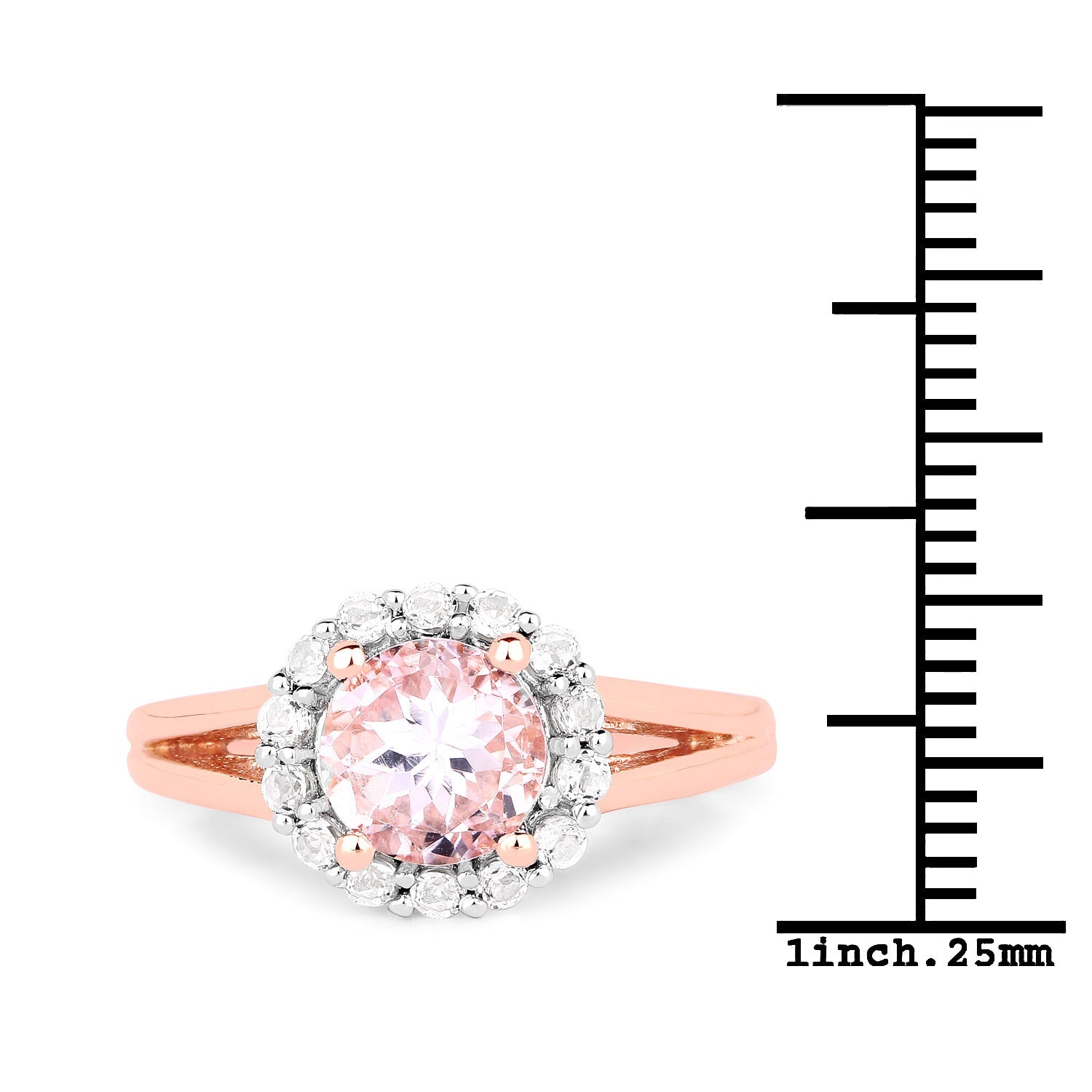 2.25 Carat Genuine Kunzite and White Topaz .925 Sterling Silver Ring by Bids.com