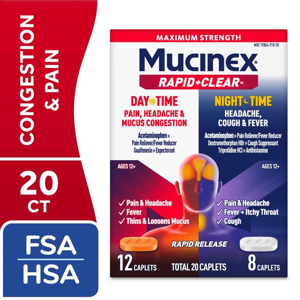 Mucinex Rapid +Clear Day &amp; Night Caplets 20 Ct by Pasteur Pharmacy
