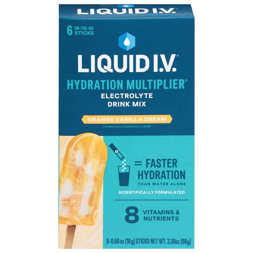 Liquid I.V. Hydration Multiplier Electrolyte Orange Vanilla Dream Drink Mix Packets