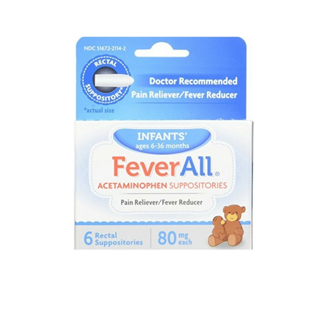 FeverAll Acetaminophen Suppositories Infants 80mg (6ct)  DestGlow