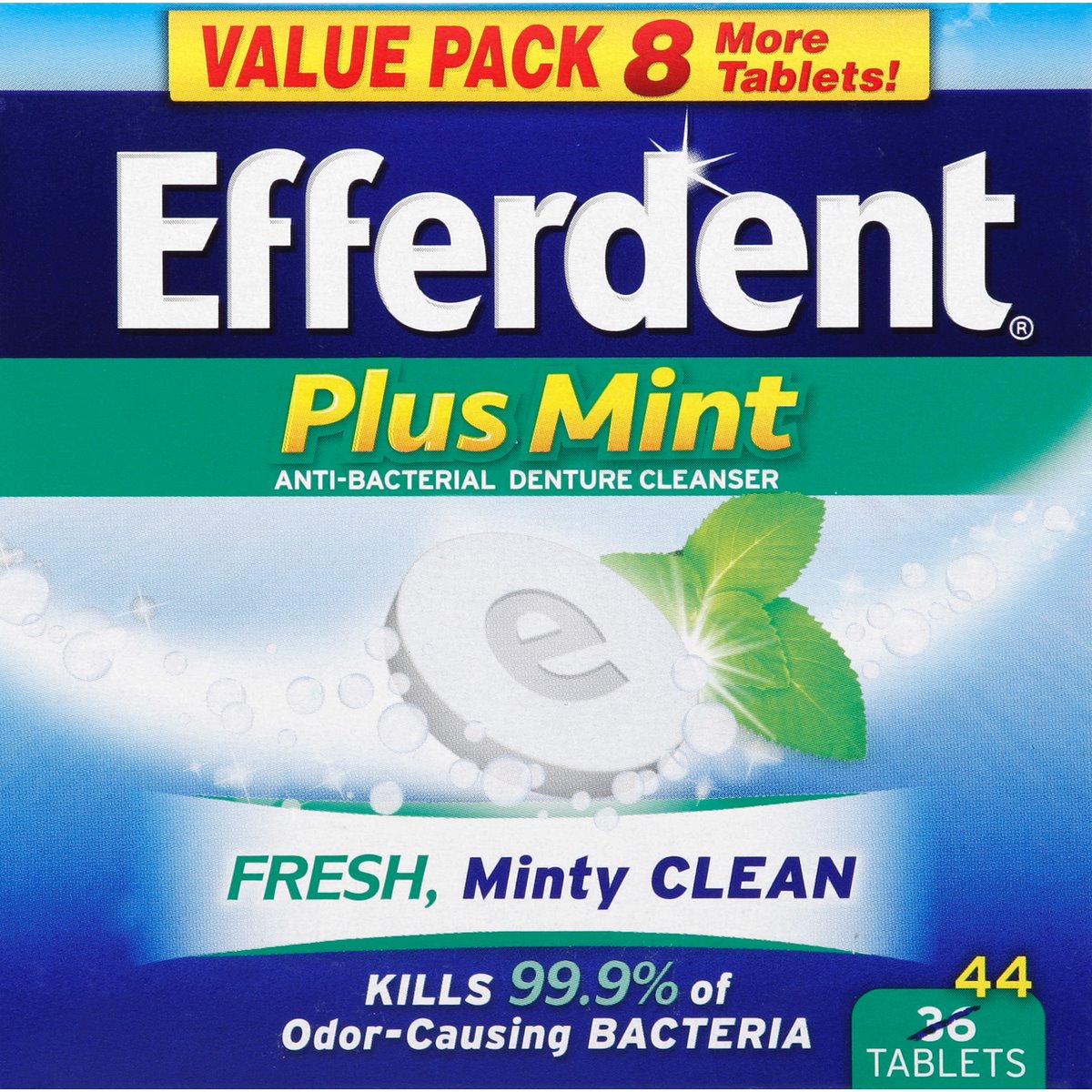 Efferdent Denture Cleanser, Anti-Bacterial, Tablets, Plus Mint, Value Pack by Pasteur Pharmacy