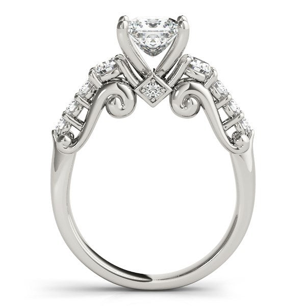 14k White Gold 3 Stone Antique Design Diamond Engagement Ring (1 3/4 cttw) by Bids.com
