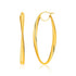 14k Yellow Gold Twist Motif Oval Shape Hoop Earrings by Bids.com