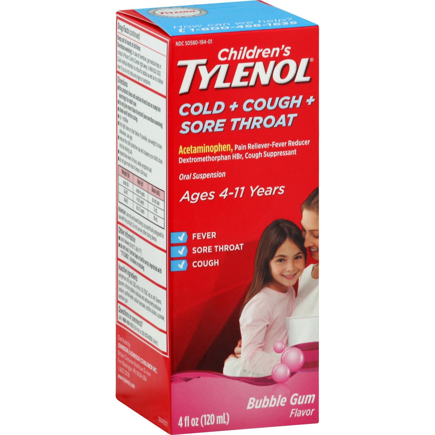 Tylenol Chd Cld/Cghst Ss 120Ml Bgm by Pasteur Pharmacy