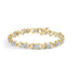 10k Yellow Gold 2.00 Cttw Diamond Cluster and Alternating "X" Link Bracelet (I-J Color, I3 Clarity) - 7" by Bids.com