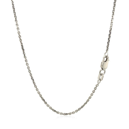 14k White Gold Diamond Cut Cable Link Chain 1.4mm by Bids.com
