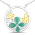 1.35 Carat Genuine Emerald and White Topaz .925 Sterling Silver Pendant by Bids.com