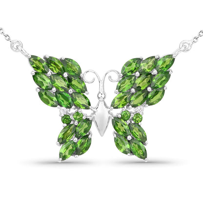 4.88 Carat Genuine Chrome Diopside and White Topaz .925 Sterling Silver Pendant by Bids.com