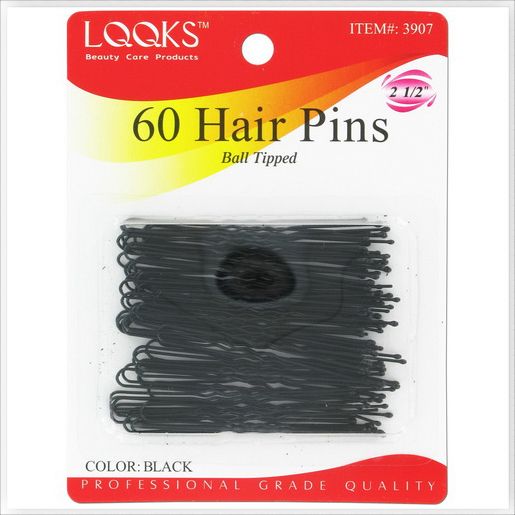 LQQKS U-Pins, 2 1/2", Black, 60 ct  DestGlow