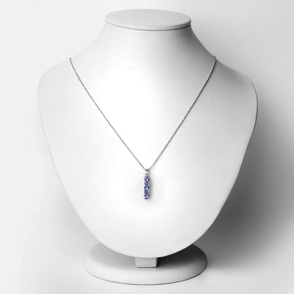 1.11 Carat Genuine Tanzanite and White Diamond .925 Sterling Silver Pendant by Bids.com