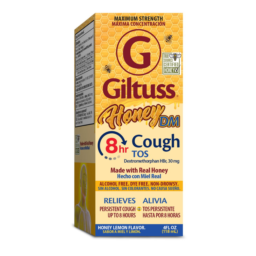 Giltuss Honey DM 8HR Cough &amp; Chest Congestion Relief Syrup (4oz) by Farmacias Savia