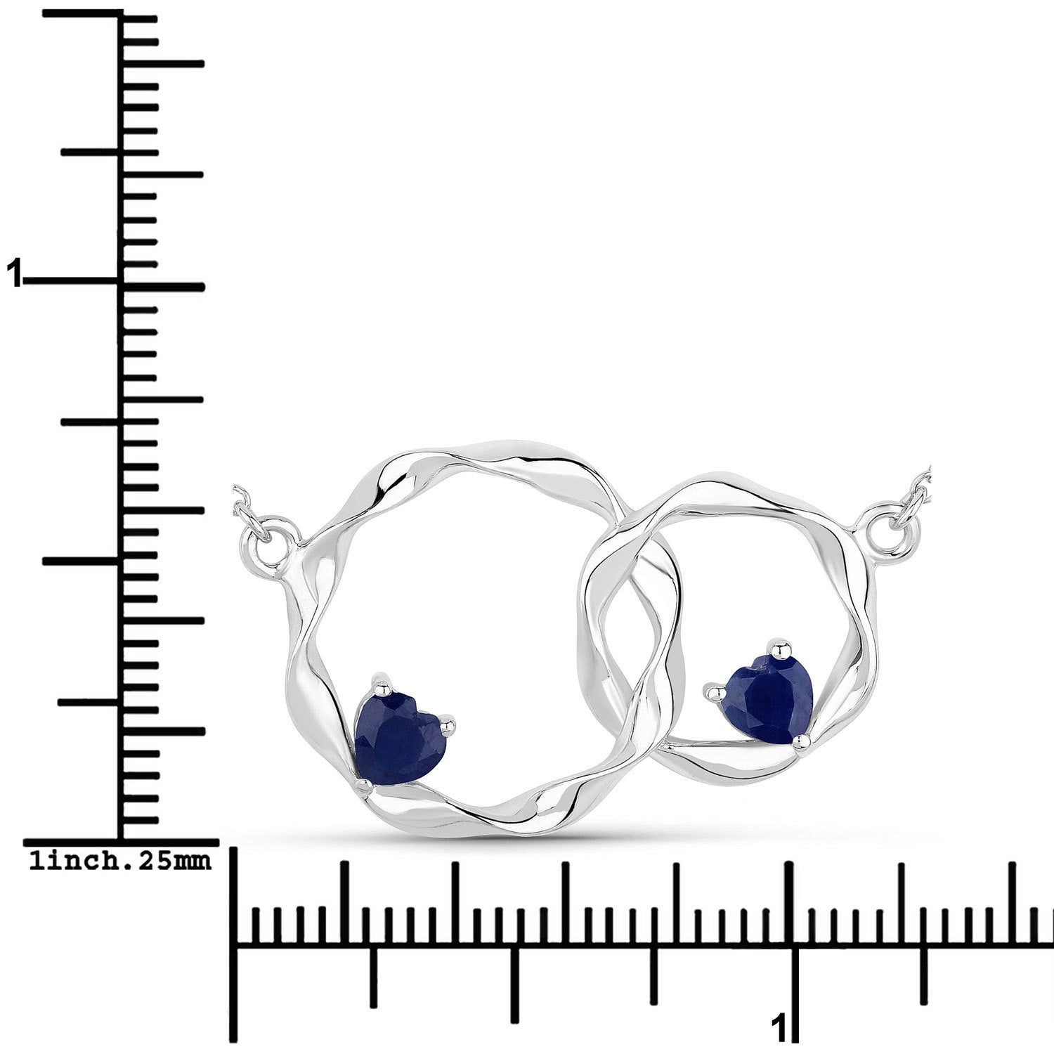 0.70 Carat Genuine Blue Sapphire .925 Sterling Silver Pendant by Bids.com
