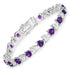 6.59 Carat Genuine Amethyst and White Diamond .925 Sterling Silver Bracelet by Bids.com