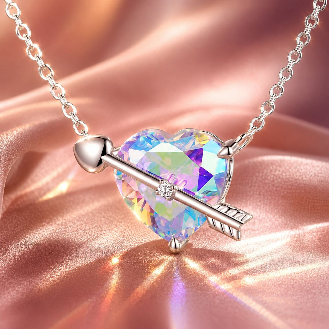 S925 Sterling Silver Adjustable Necklace with CZ Pendant for Women  DestGlow