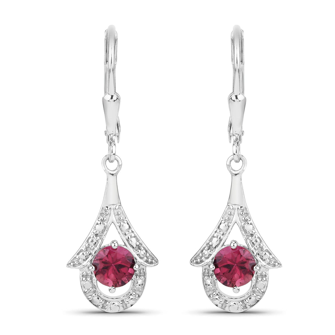 1.20 Carat Genuine Pink Tourmaline .925 Sterling Silver Earrings by Bids.com