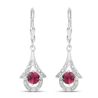 1.20 Carat Genuine Pink Tourmaline .925 Sterling Silver Earrings by Bids.com