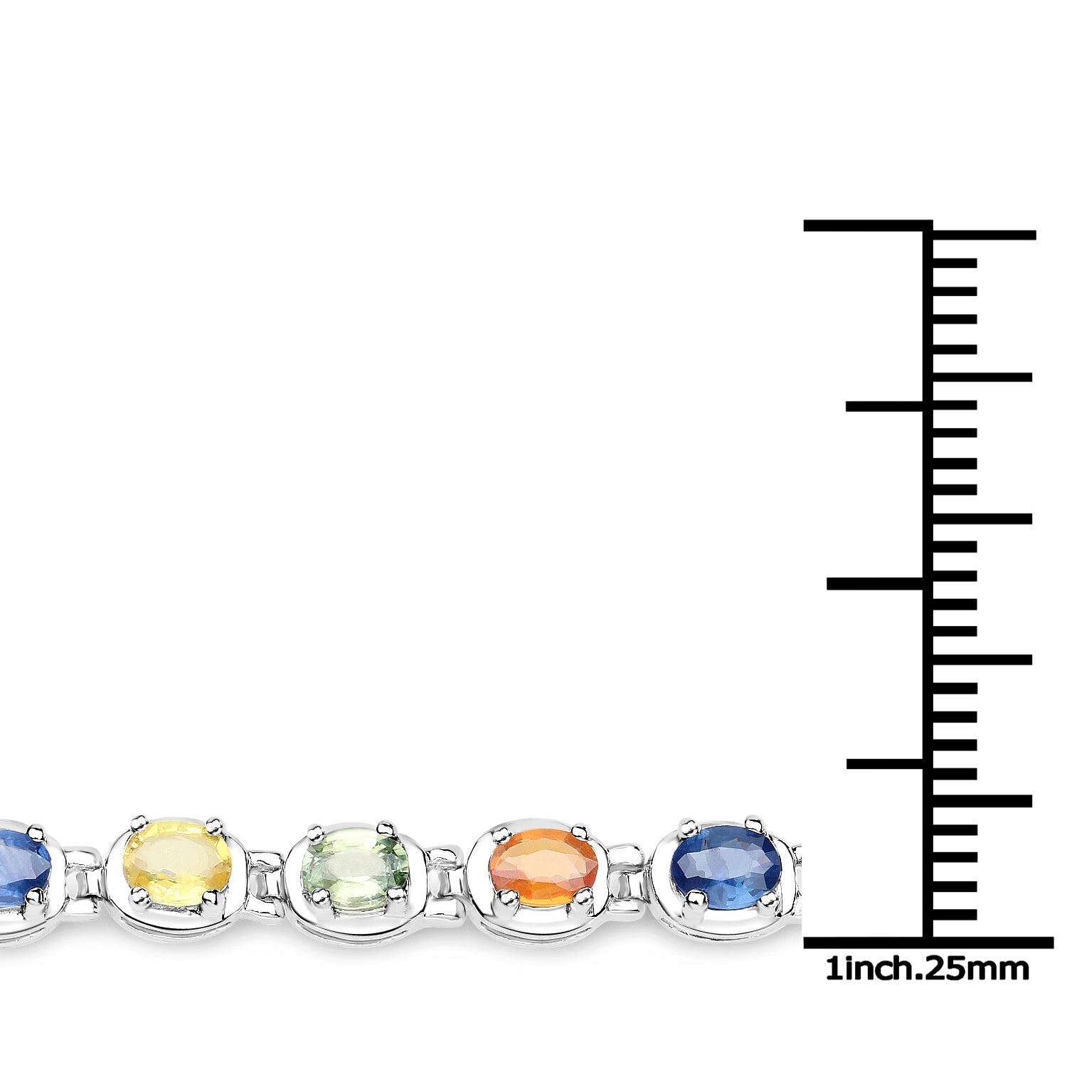 5.40 Carat Genuine Multi Sapphire .925 Sterling Silver Bracelet  DestGlow