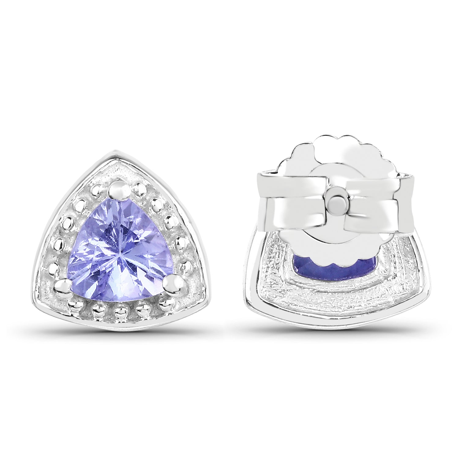 0.86 Carat Genuine Tanzanite .925 Sterling Silver Earrings  DestGlow