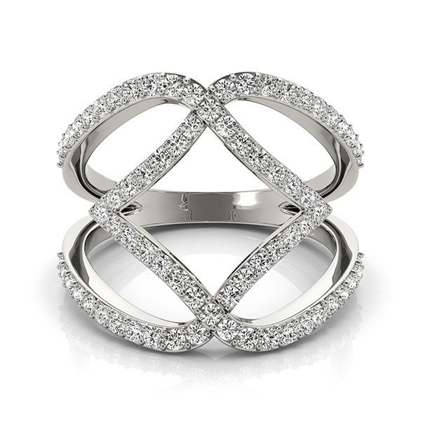 14k White Gold Entwined Design Diamond Dual Band Ring (3/4 cttw) by Bids.com