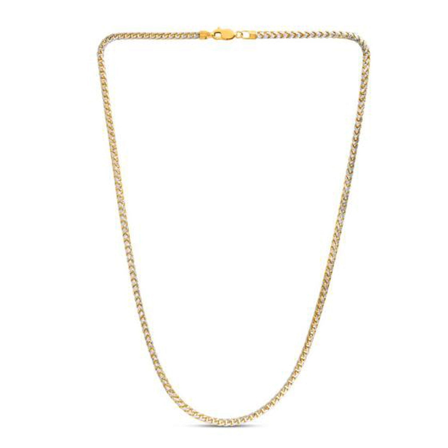 14k Yellow Gold Round Pave Franco Chain (3.15 mm)  DestGlow