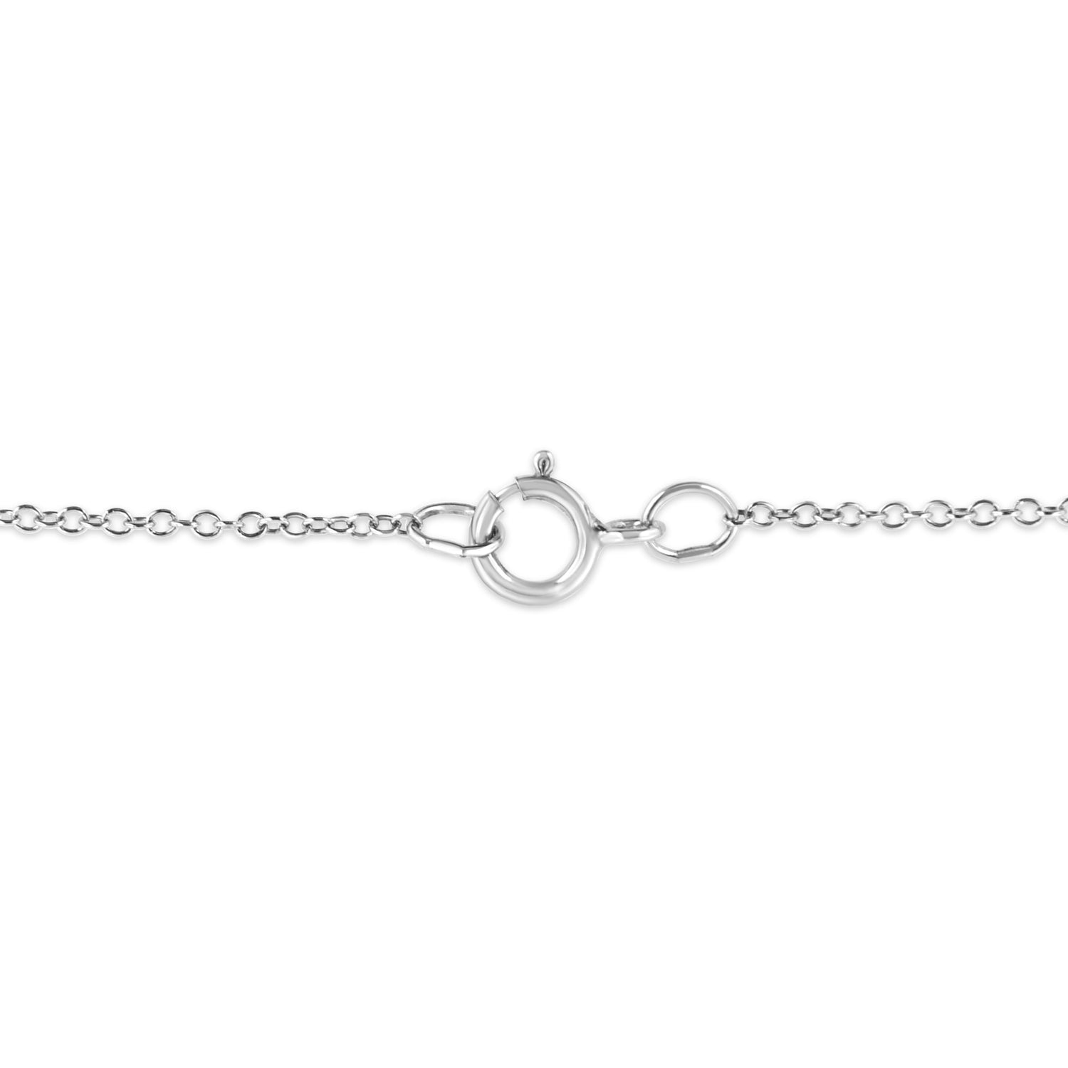 .925 Sterling Silver Prong-Set Diamond Accent Heart Emblemed 18" Pendant Necklace (I-J Color, I1-I2 Clarity)  DestGlow