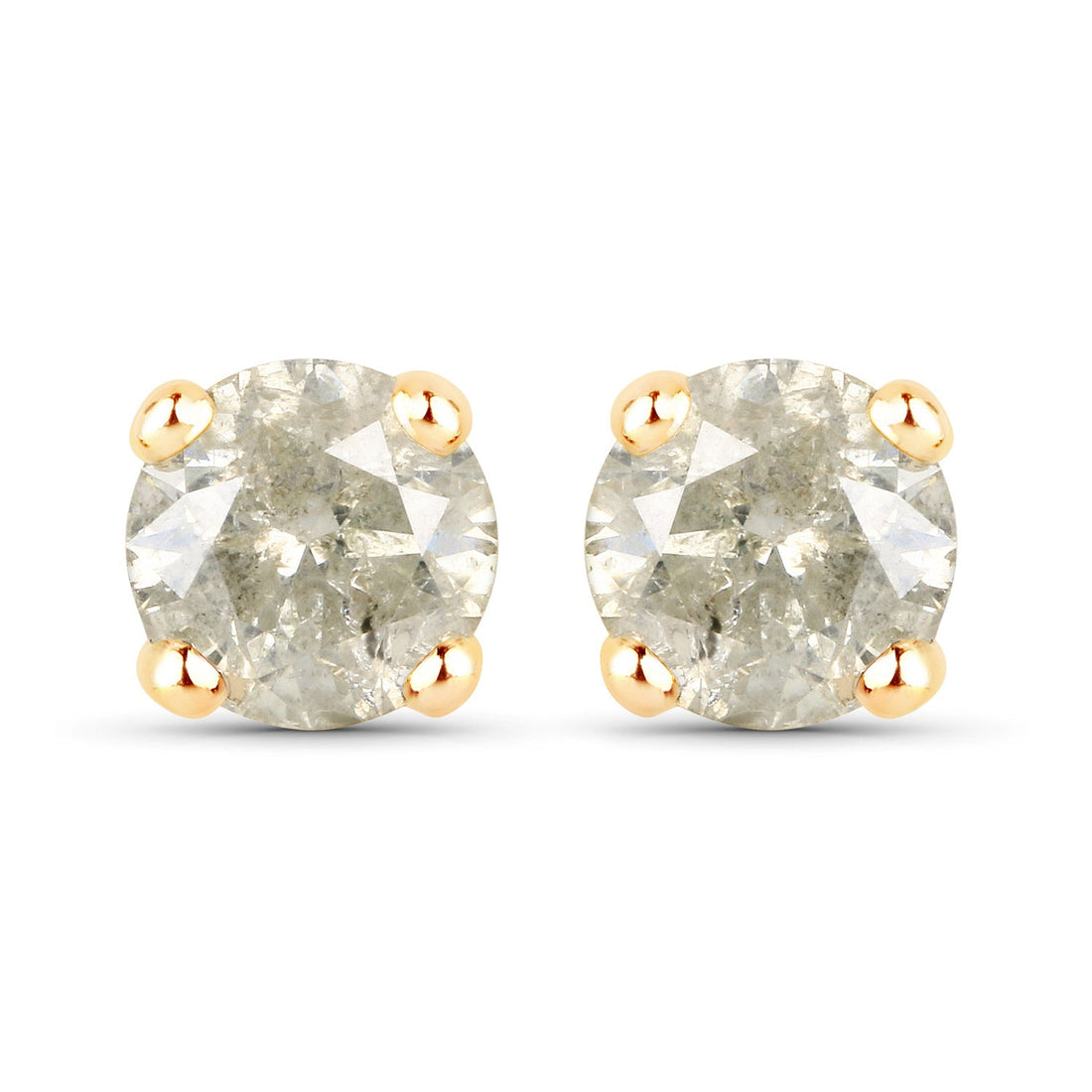 1.16 Carat Genuine LB Diamond 14K Yellow Gold Earrings by Bids.com