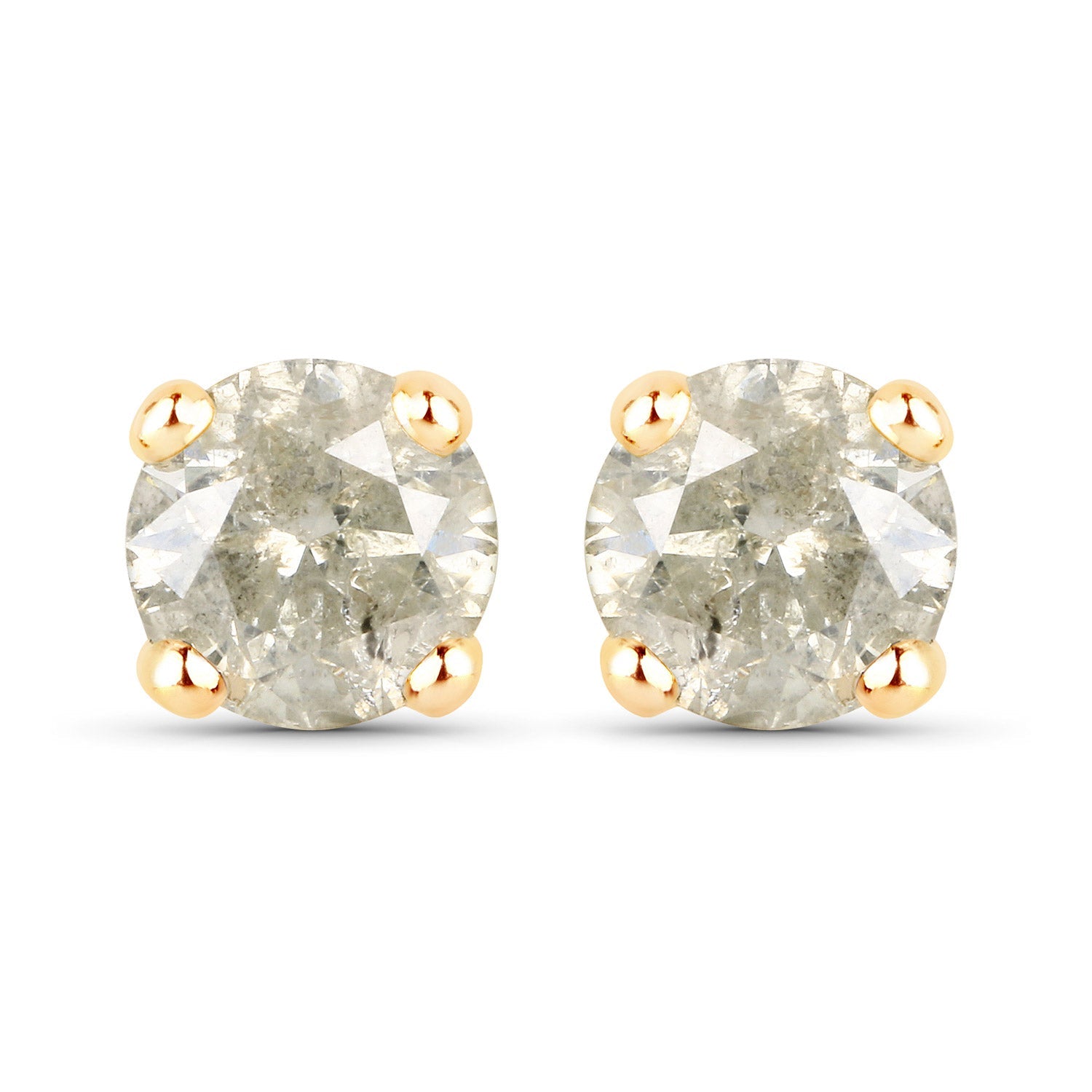 1.16 Carat Genuine LB Diamond 14K Yellow Gold Earrings by Bids.com