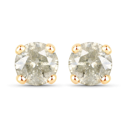 1.16 Carat Genuine LB Diamond 14K Yellow Gold Earrings by Bids.com