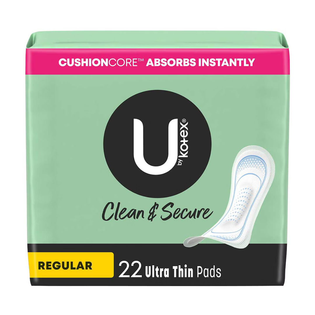 U by Kotex Clean &amp; Secure Ultra Thin Pads Regular (22 ct)