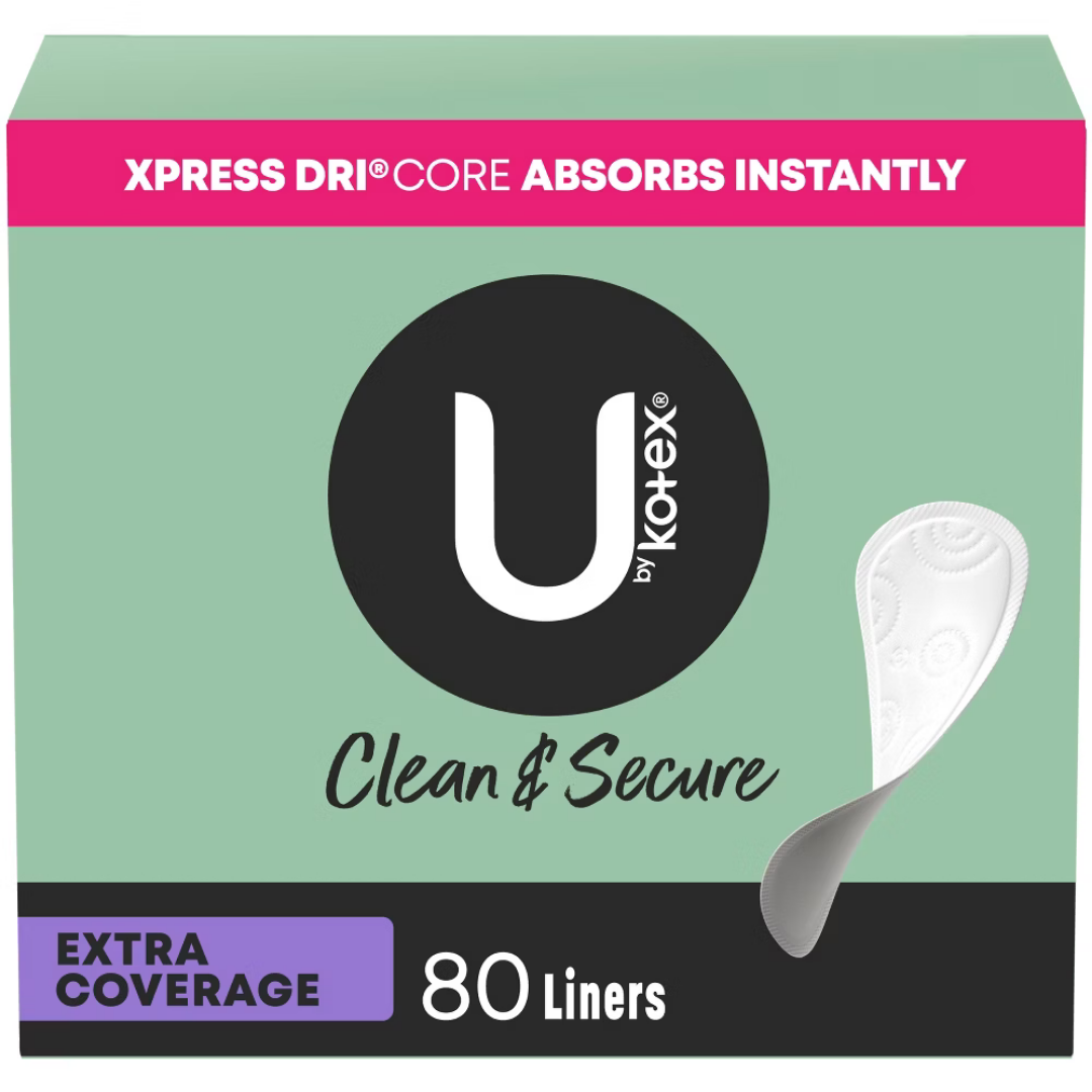 U by Kotex Clean &amp; Secure Liners Extra Coverage (80 ct)