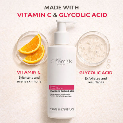 Balancing Vitamin C &amp; Glycolic Acid Cream Cleanser 200ml by skinChemists US