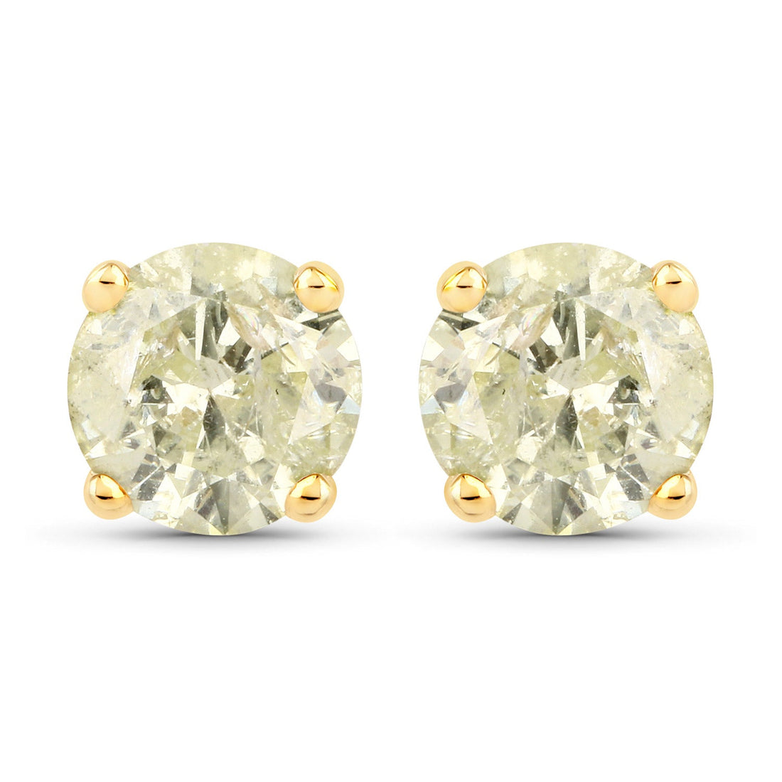1.12 Carat Genuine LB Diamond 14K Yellow Gold Earrings by Bids.com