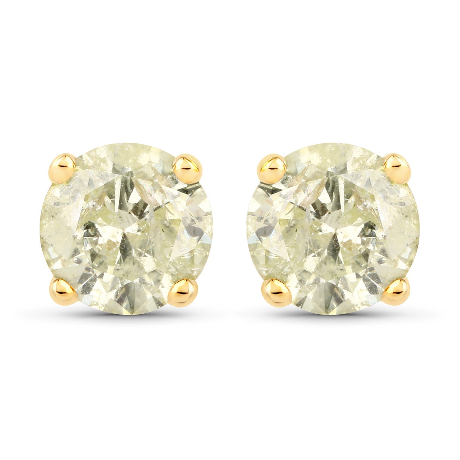 1.12 Carat Genuine LB Diamond 14K Yellow Gold Earrings by Bids.com