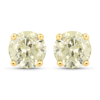 1.12 Carat Genuine LB Diamond 14K Yellow Gold Earrings by Bids.com