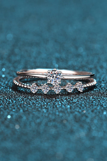 Sparkala™ 925 Sterling Silver Two-Piece Ring Set by Sparkala