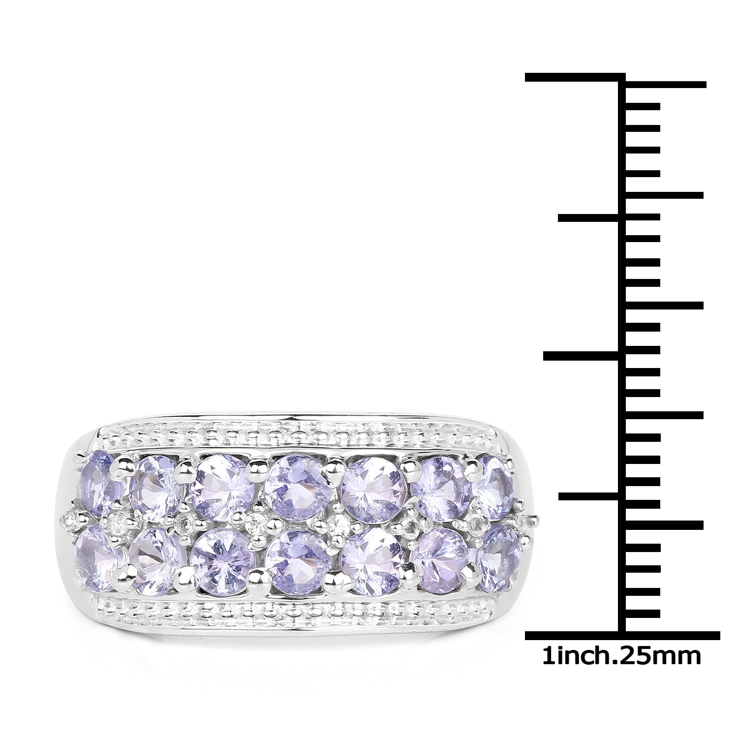 1.44 Carat Genuine Tanzanite &amp; White Topaz .925 Sterling Silver Ring by Bids.com