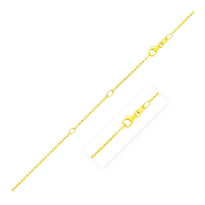 Double Extendable Diamond Cut Cable Chain in 14k Yellow Gold (1.2mm)  DestGlow
