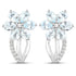 1.54 Carat Genuine Aquamarine and White Topaz .925 Sterling Silver Earrings by Bids.com