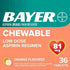 Bayer Chewable Aspirin Low Dose 81mg Orange Flavor 36 count