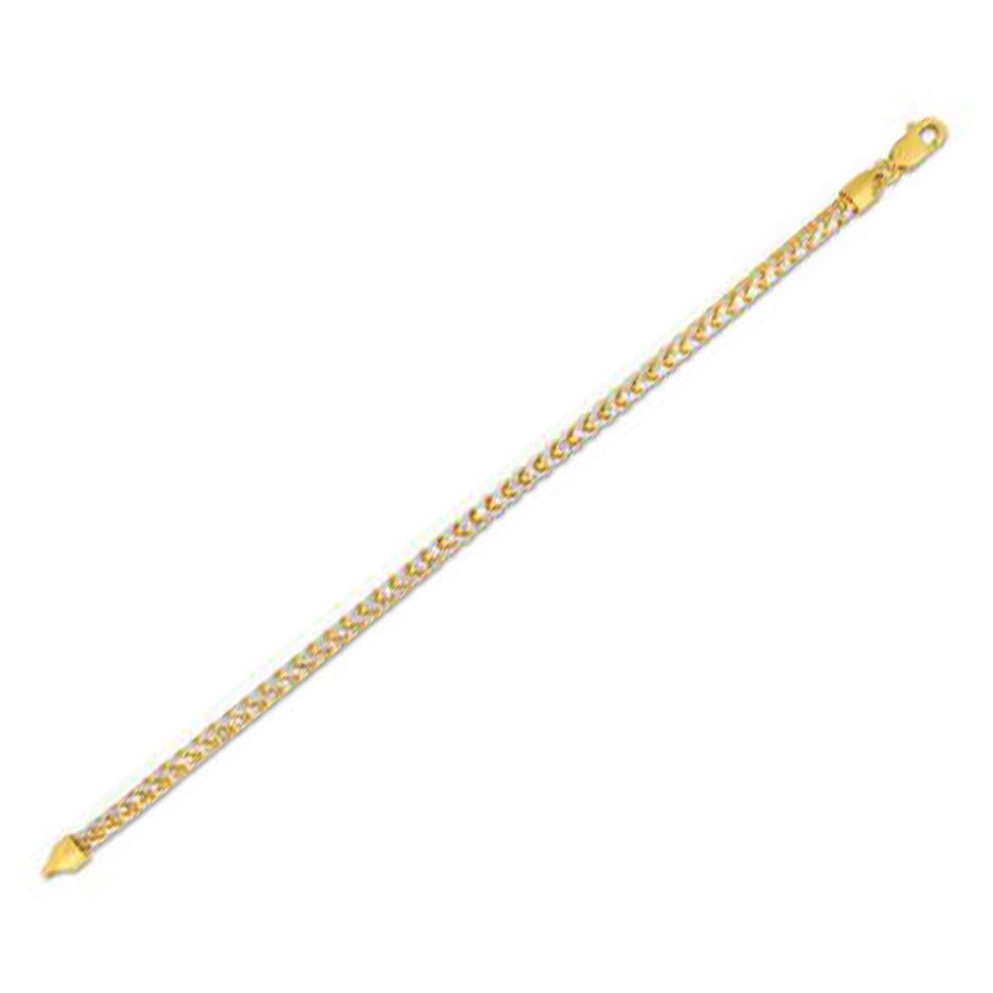 Round Pave Franco Chain Bracelet in 14k Yellow Gold  (4.00 mm)  DestGlow
