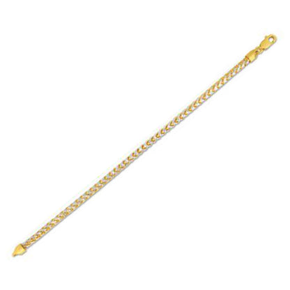 Round Pave Franco Chain Bracelet in 14k Yellow Gold  (4.00 mm)  DestGlow