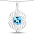 8.18 Carat Genuine Swiss Blue Topaz .925 Sterling Silver Pendant by Bids.com