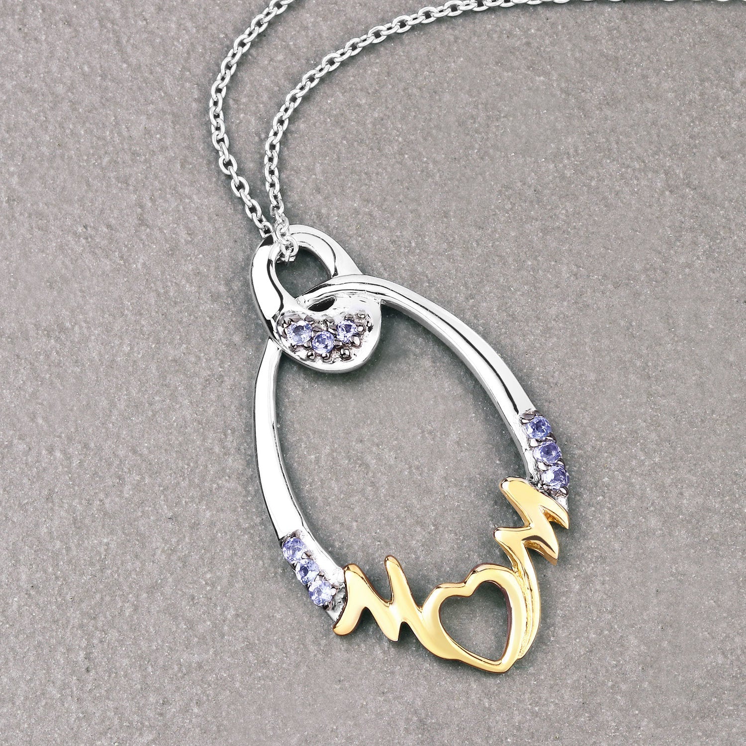 0.18 Carat Genuine Tanzanite .925 Sterling Silver Pendant by Bids.com