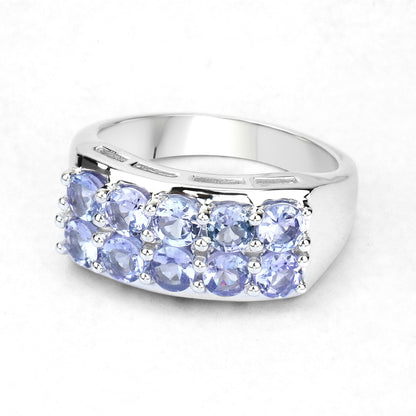 1.90 Carat Genuine Tanzanite .925 Sterling Silver Ring  DestGlow