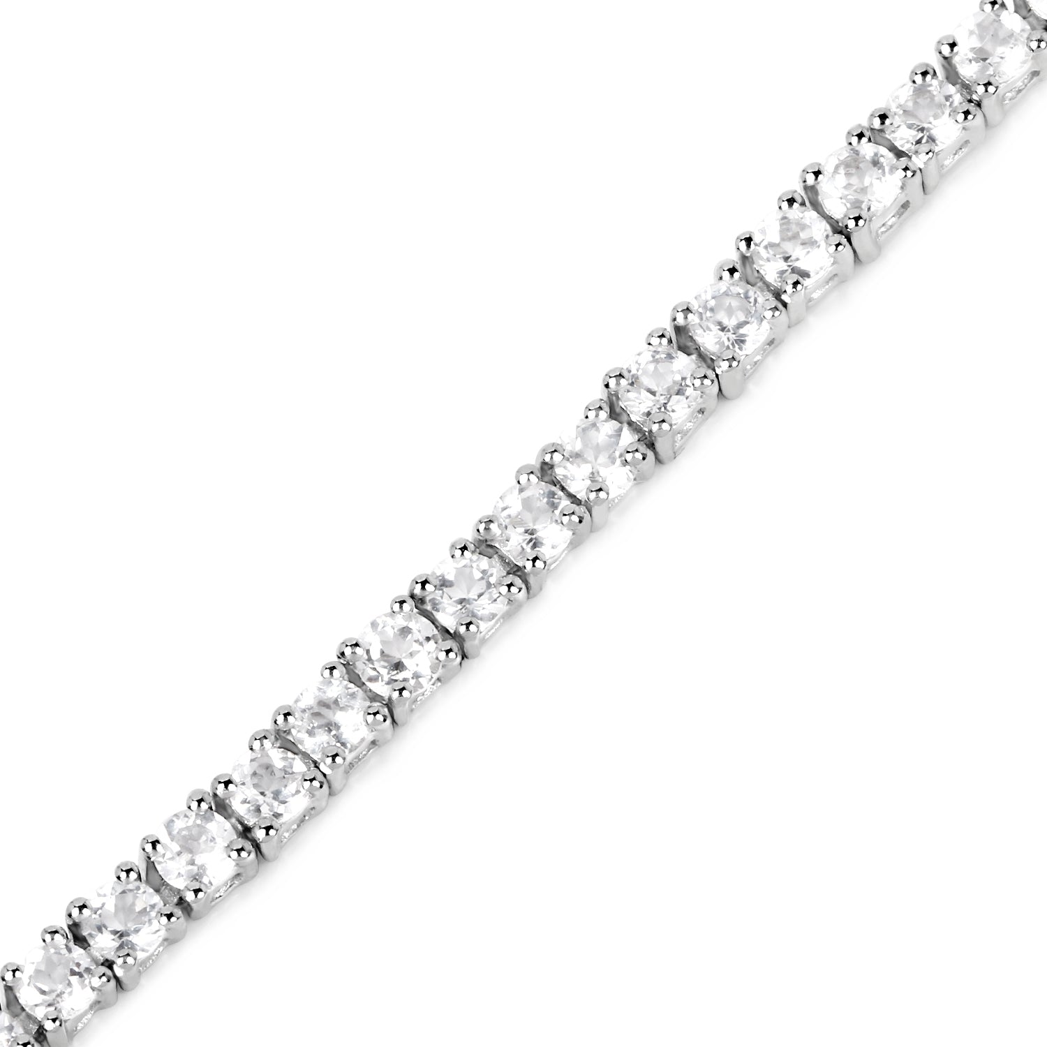 4.96 Carat Genuine White Topaz .925 Sterling Silver Bracelet  DestGlow