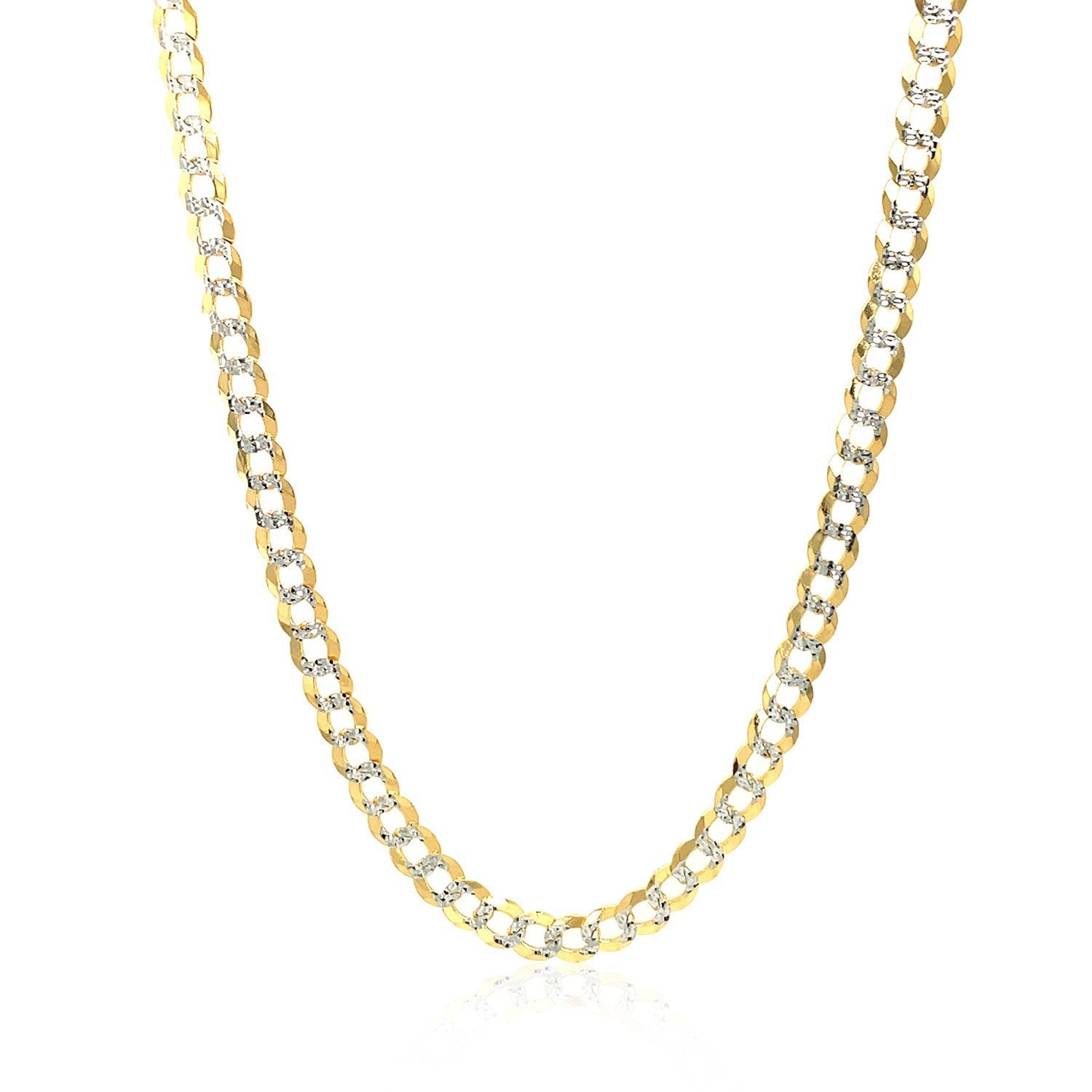3.6 mm 14k Two Tone Gold Pave Curb Chain by Bids.com